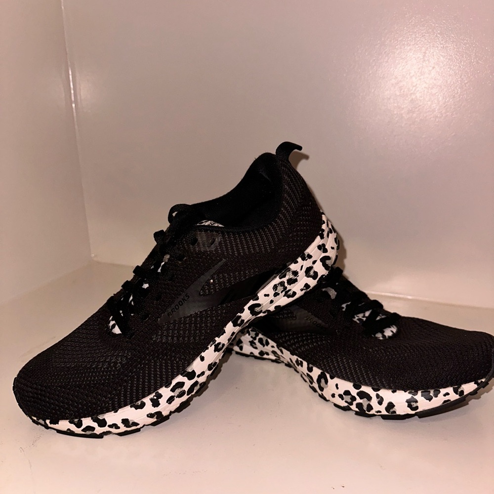 Brooks Black Leopard Sneakers